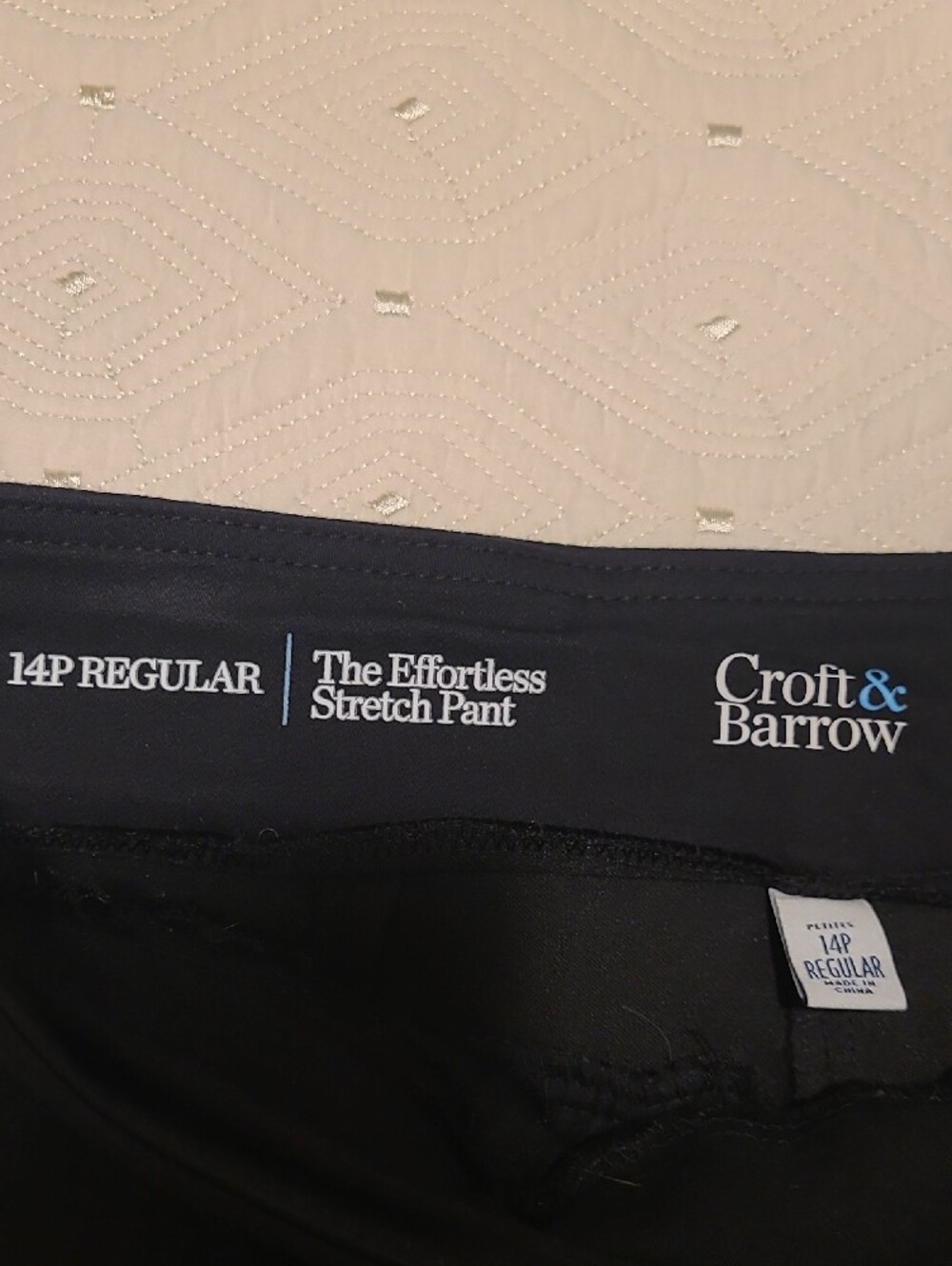 croft & barrow Black Stretch Dress Pants Size 14P - Picture 2 of 4